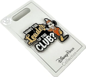 Disney Parks Silver Red Uniform Who's The Leader of The Club Mickey Mouse Pin - Picture 1 of 2