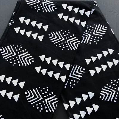 Tela africana, tela Ankara, tela estampada tribal negra, tela estampada tela de barro Foto 1 de 2