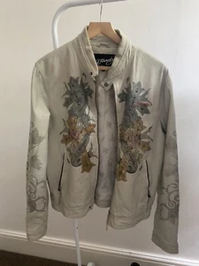 Off-White Ed Hardy Leather Jacket - Picture 1 of 5