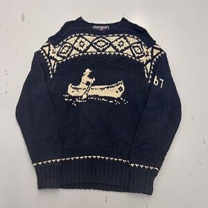 Vintage 90s Polo Sport Ralph Lauren Sportsman Hand Knit Fisherman Sweater Mens M