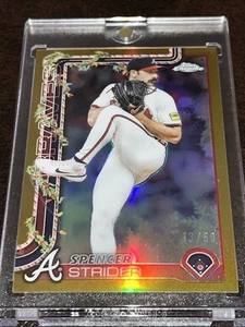 Topps 2025 Holiday Baseball Spencer Strider Gold Refractor /50 Atlanta Braves - Picture 1 of 8