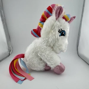 Goffa Unicorn Rainbow Shimmer Metallic Plush Stuffed Animal 8" - Picture 1 of 9