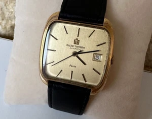 VINTAGE MICHEL HERBELIN PARIS AUTOMATIC WATCH SQUARED 32MM MENS WATCH FRANCE 80S - Picture 1 of 24