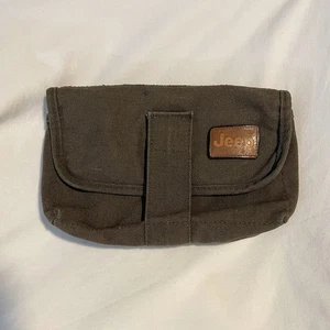 Jeep Wrangler OEM Owners Manual Case **ONLY** - Cotton Canvas - Military Green - Picture 1 of 9