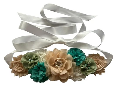 Maternity Flower Belt for Baby Shower Mommy Sash Pregnancy Photoshoot Prop - Image 1 of 4