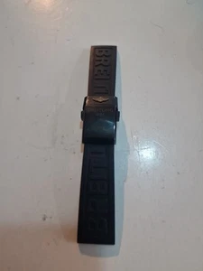 Breitling 153s 20-22 Black Rubber Strap - Picture 1 of 7
