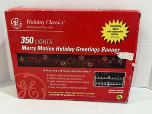 GE Holiday Classics Merry Motion Urlaubsgrüße Banner 350 Lichter 12 Fuß breit - Bild 1 von 23