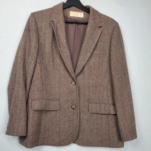 Blazer Pendleton 100 % lana virgen espiga para mujer marrón tweed chaqueta de colección - Imagen 1 de 11
