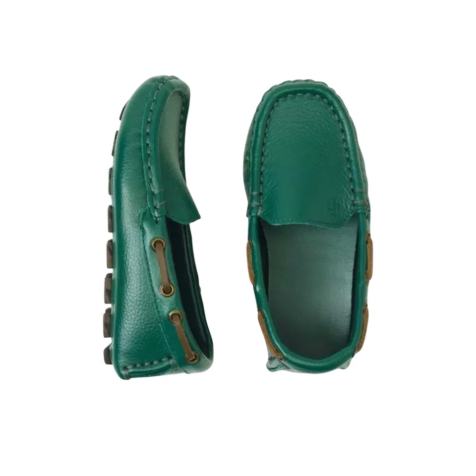 Janie and Jack Nuevos Mocasines de Cuero Mocasines de Conducción Evergreen Niños Zapatos Talla 7 Foto 1 de 4