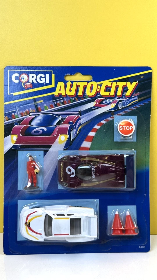 CORGI AUTO CITY 93101 PORSHE & JAGUAR RACING SET / MINT ON CARD - Image 1 of 4