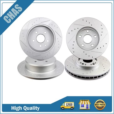 Front Rear Slotted Brake Rotors For 1998 1999-2010 Lexus GS300 GS400 GS430 IS300 - Image 1 of 4
