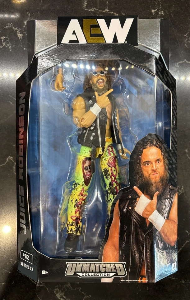 Figura de acción de lucha libre AEW Jazwares inigualable 12 Juice Robinson sin usar, en caja en mano Foto 1 de 1