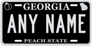 Georgia Black Silver Personalized Novelty Car Auto License Plate Any Name - Picture 1 of 3
