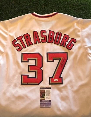 STEPHEN STRASBURG WASHINGTON NATIONALS White SIGNED JERSEY JSA/COA K56863 - Image 1 of 2