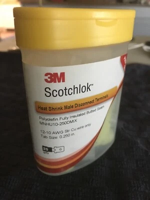 3M MNHU10-250DMIX Male Disconnect,Yellow,12 to 10 AWG,PK25 - Image 1 of 2