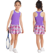 Girls Tennis Golf Dress Outfits Tank Top and Skorts Sets Sport Skirt with Shorts