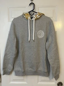 Versace Gray Hooded Sweatshirt Hoodie Men’s Size Medium Medusa Baroque Print - Picture 1 of 14