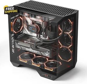 Estuche para PC para juegos Full-Tower ATX, placa base enchufable trasera, doble cámara, panorámica - Imagen 1 de 12
