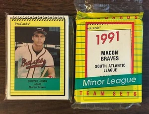 1991 Macon Braves Pro Cards Minor League UNOPEN Team Set CHIPPER JONES RC A17627 - Picture 1 of 2