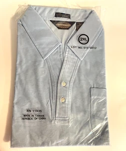 Vtg '70s Towncraft Light Blue Short Sleeve 2 Button Collared Shirt Men's 2x NEW - Picture 1 of 6