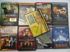 9 DVD Lot Bourne Black Hawk Down Kill Bill Last Castle Angels Demons Men Honor