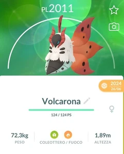 ► Pokemon Go Volcarona ► Larvesta Evolution ► Tausche 20K Sternenstaub - Bild 1 von 2