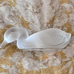 Vintage Baccarat Frosted Crystal Goose Bird Duck Figurine Paperweight- Signed - Bild 1 von 17