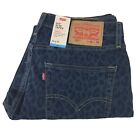 Levi's 512 Slim Taper Fit Jeans Animal Print Blue Mens 32x30 New With Tags AR313