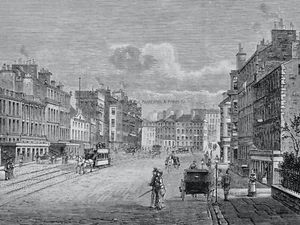 Edinburgh LEITH WALK FROM GAYFIELD SQUARE Original Victorian Print c1881 - Picture 1 of 2
