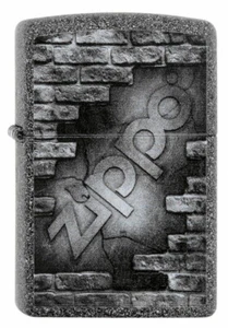 Accendino Zippo BRICKS in Iron Stone Zippo logo mattoni muro pietre NUOVO IMBALLO ORIGINALE - Foto 1 di 2
