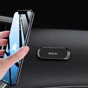 1x Black Strip Shape Magnetic Car Phone Holder Stand For Phone Mount Accessories - Bild 1 von 11