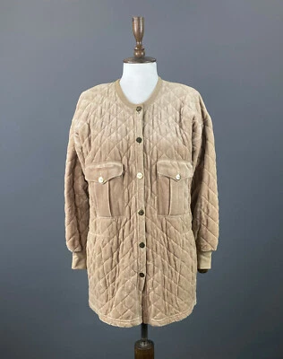 Casaco acolchoado feminino Sonia Rykiel bege com botões tamanho M - Imagem 1 de 4