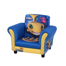 Poltrona per Cameretta Bambini 3-6 anni Imbottita Blu Fantasia Oceano
