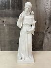 Vintage St. Francis of Assisi Ceramic Statue Birds Religious Inarco Japan 10.5"