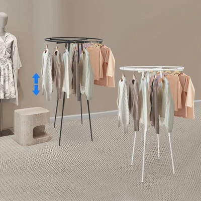 4-6英尺高度可调节衣架钢制圆形衣服展示架适用于商店 — 第 1/4 张图片