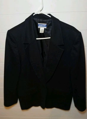 VTG Pendleton  Wool Blazer Black Jacket Womens Size 12 P Single Button Lined USA - Image 1 of 4