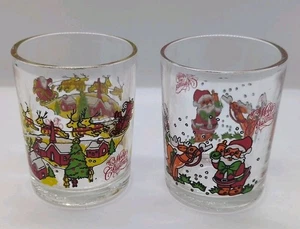 Vintage Weihnachten Votivkerzen Tassen Schnapsgläser 2,5" Santa Rentier 2er Set - Bild 1 von 10
