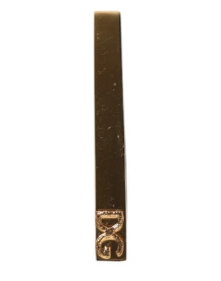 Auténtico clip de corbata para hombre Dolce & Gabbana tono dorado logotipo de latón marca Foto 1 de 4
