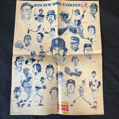 1978 New York Yankees World Champion 17" x 22" Poster Burger King promo - Image 1 of 4