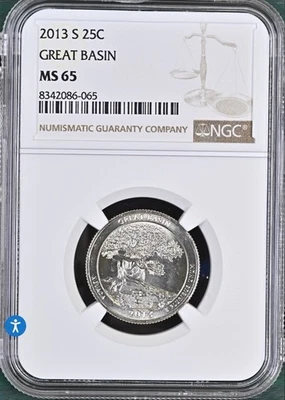 2013-S AMERICA QUARTER - GREAT BASIN - NGC - MS 65 - Image 1 of 2