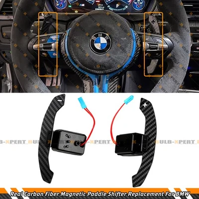 For BMW F20 F30 F32 F87 F80 F82 Carbon Fiber Replacement Magnetic Paddle Shifter - Image 1 of 4