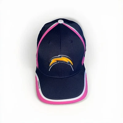 Vintage Reebok Chargers Hat FlexFit Cap Size S/M Blue Pink NFL Breast Cancer VTG - Image 1 of 4