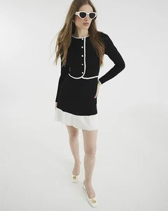 River Island Womens Black Viscose Skater Mini Dress Size 16 - Picture 1 of 11