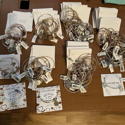 NWT Alex And Ani "BRIDAL" Mixed S/G/RG Bracelets Lot Of 100 ~Great For Resellers - Image 1 of 4