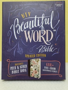 NIV, Beautiful Word Bible, Updated Edition, PeelStick Bible Tabs, NEW - Picture 1 of 18