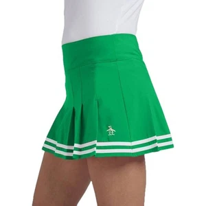 Original Penguin Women 13" Contrast Hem Pleated Golf Skort Jelly Bean - SS24 NEW - Picture 1 of 1