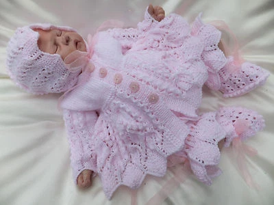 I*BELIEVE*IN*ANGELS KNITTING PATTERN TO MAKE *PATIENCE* 4 PIECE MATINEE SET FOR BABY OR REBORN DOLL
