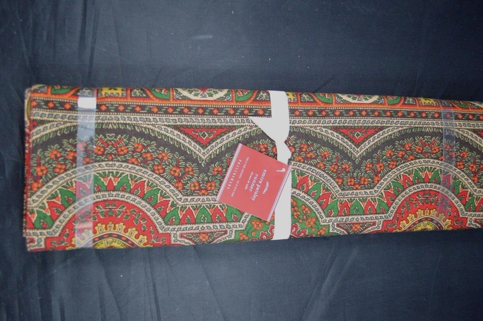 POTTERY BARN EMIRA PAISLEY TABLE RUNNER 18 X 108" RED CLOTH #11B - Image 1 of 1