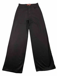 UnionBay Juniors Sz 3/26W Black Pants Wide Legs High Rise Stretchy Cotton - Picture 1 of 6