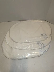 Sferra Italy 24pc Napkins/Placemats Hand Embroidered 100% Linen White - Picture 1 of 6